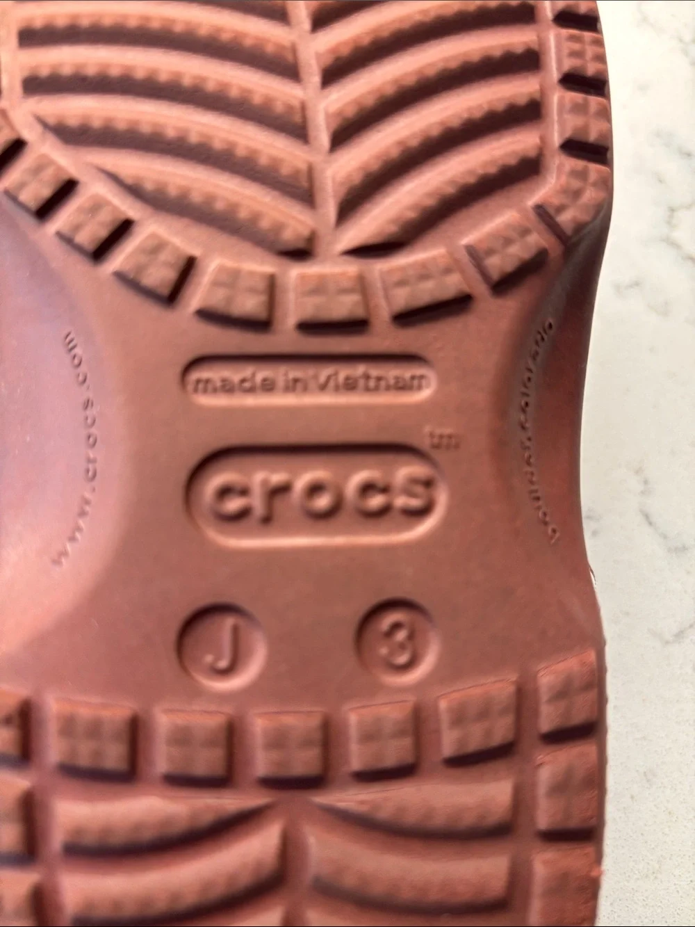 CROCS Kids Brown Football Clog Sandals with White Accents